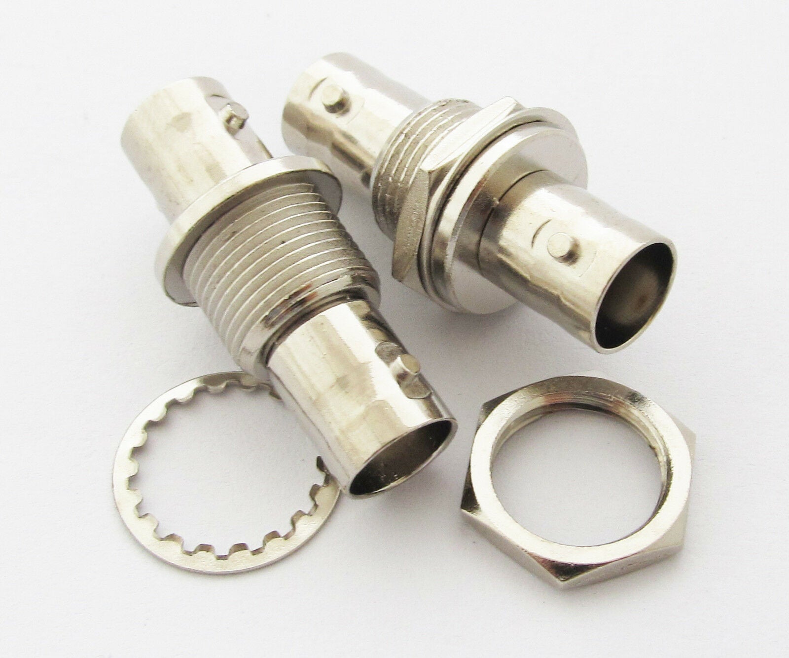 10x BNC Female Jack to BNC Female with nut bulkhead Straight Adapter Connector