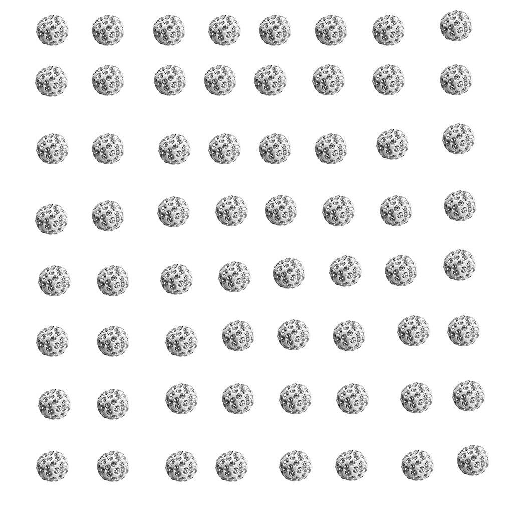100Pc Crystal Rhinestone Pave Clay Disco Ball Spacer Bracelet Beads 10mm