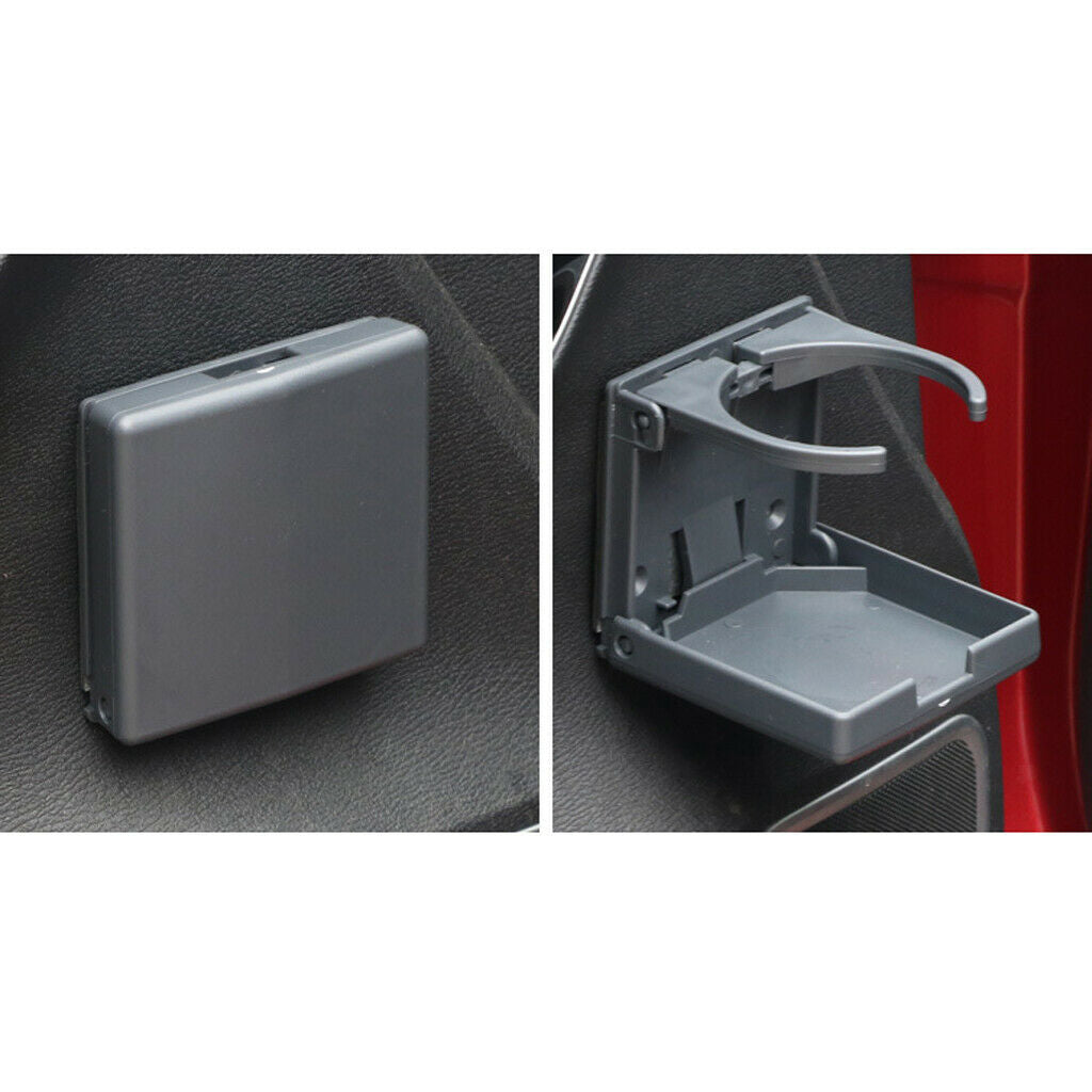 2Pcs Plastic Universal Adjustable Car Folding Beverage Cup Drink Holder Tray