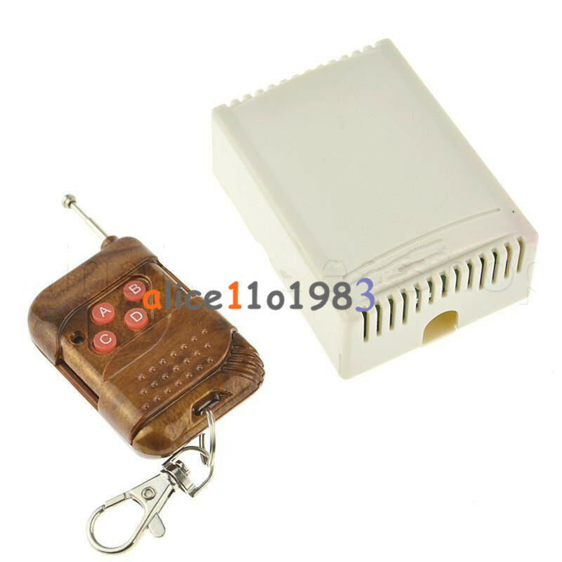 DC 12V 4 Channels Wireless Remote Control Switch Peach Wood Transmitter Receiver