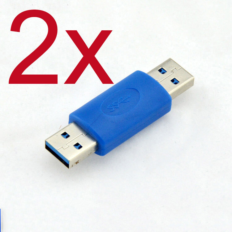 2PCS usb 3.0 male to male Coupler Extension Adapter Joiner Connector