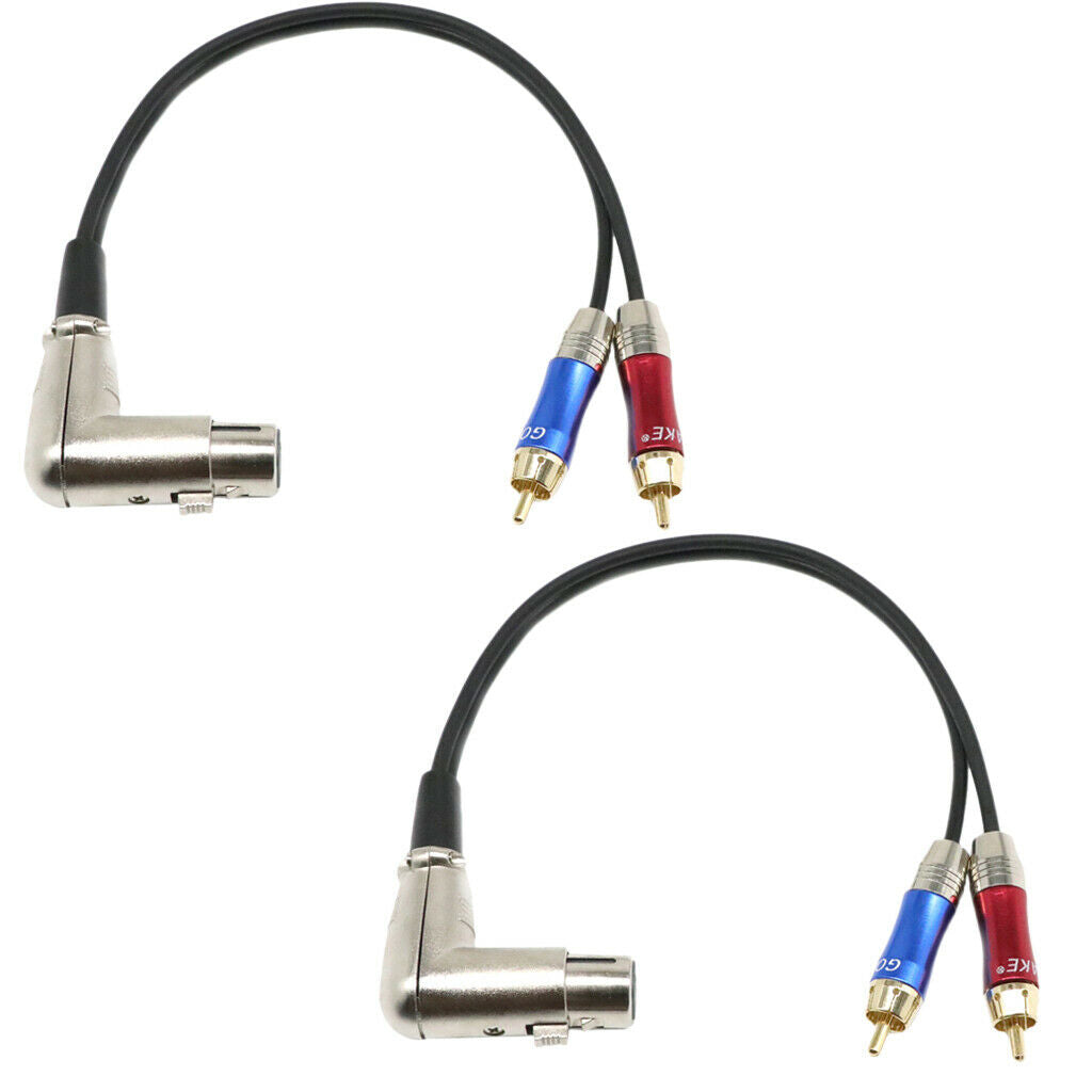 2 Pcs Female Converter XLR To RCA Male Jack Audio Cable Adapter