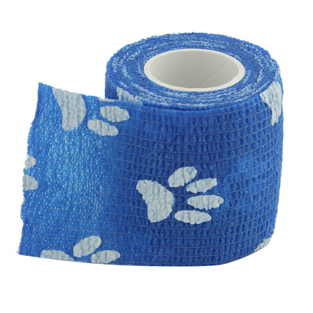 6 Pcs Cat Dog Pet Cohesive Bandage Gauze Tape  Care Wrap Claws Print