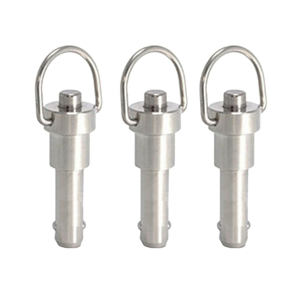 Set of 3 Quick Release Ball Lock Pins Ring Handle Ball Stainless Steel 40mm