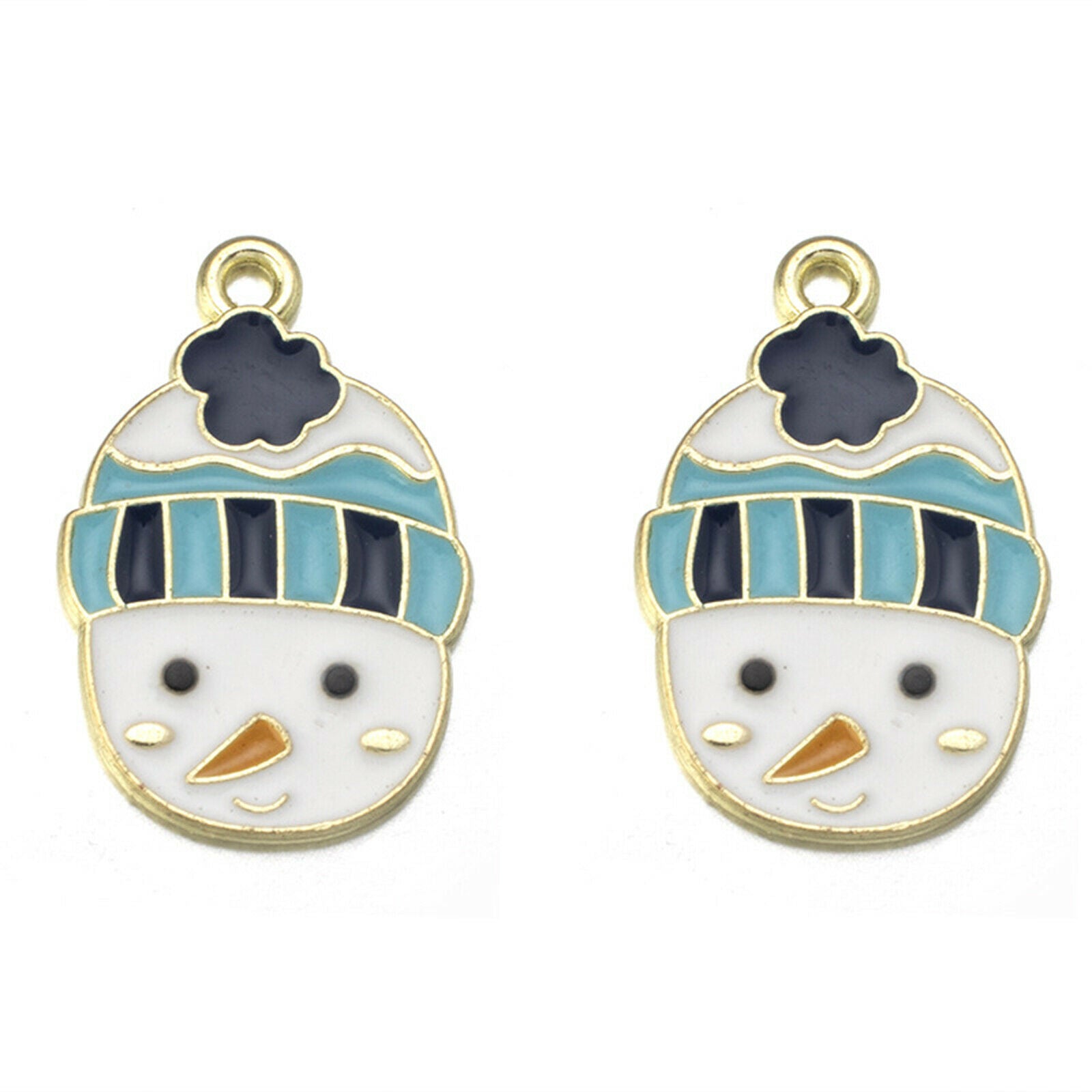 20pcs Alloy Cute Charms Christmas Styles Enamel Pendants DIY Jewelry Making