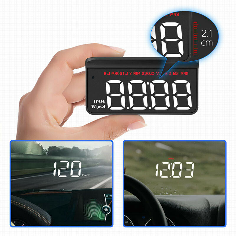 Car High-definition HUD Head-up Display M5 Universal Black Projector KM/H MPH
