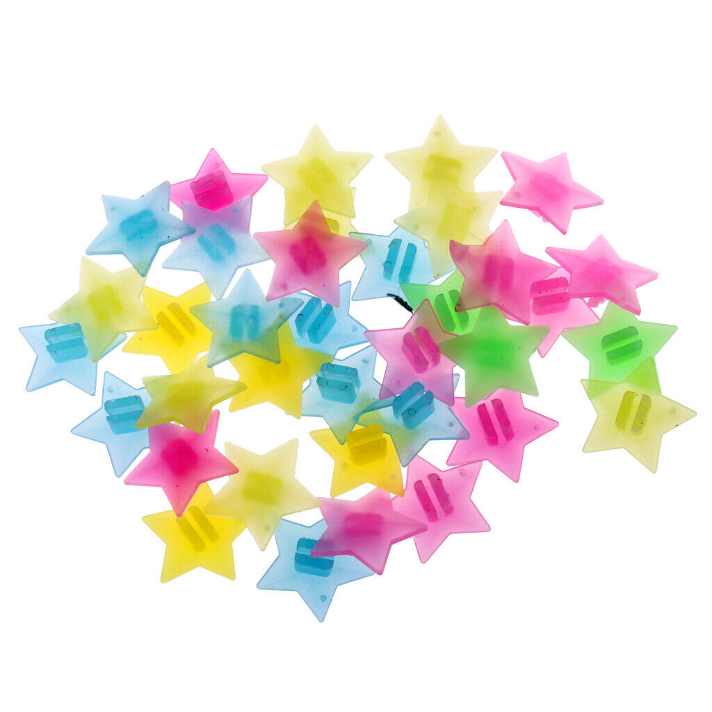 36 Pcs Cycling Plastic Clip Colorful Star Decoration for mtb bike
