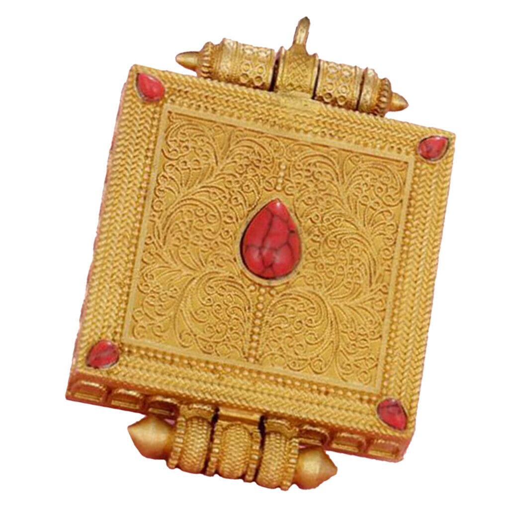 Tibetan Nepal Prayer Square Handmade Pendant Pure Copper Gawu Box Collection