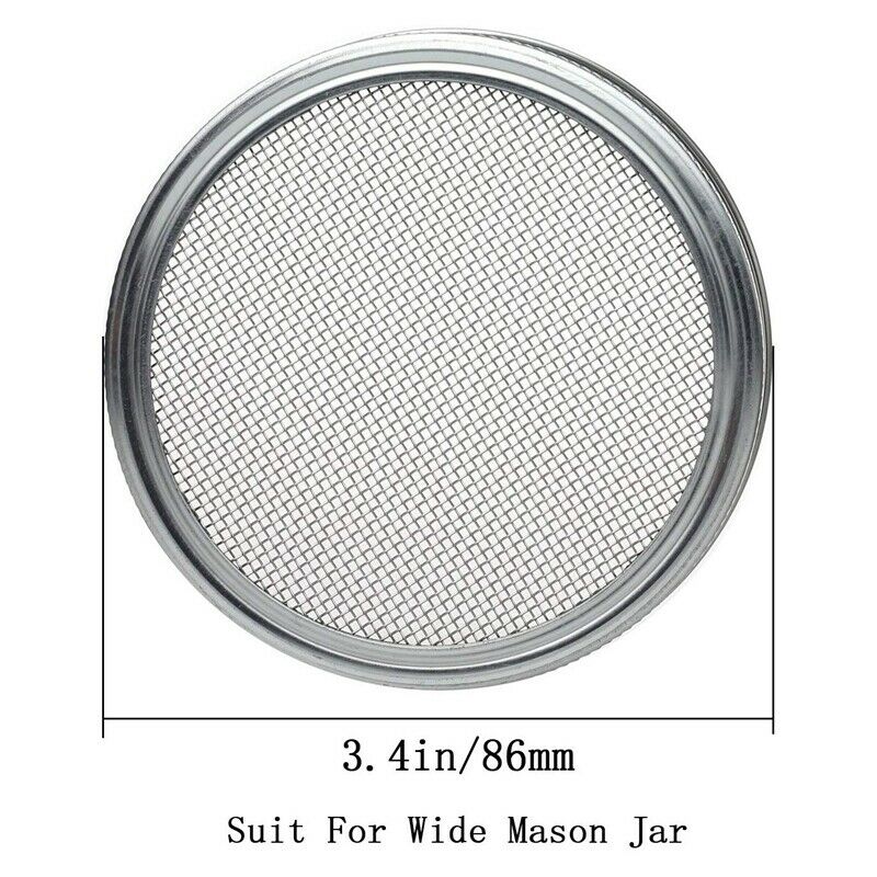 Set of 2 Stainless Steel Sprouting Jar Lid Kit for Superb Ventilation Fit for O4