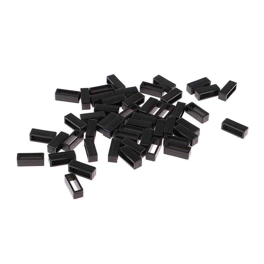 50pcs Plastic Belt Loop Keeper Loop Buckles Belt Harness Backpack Straps 15mm