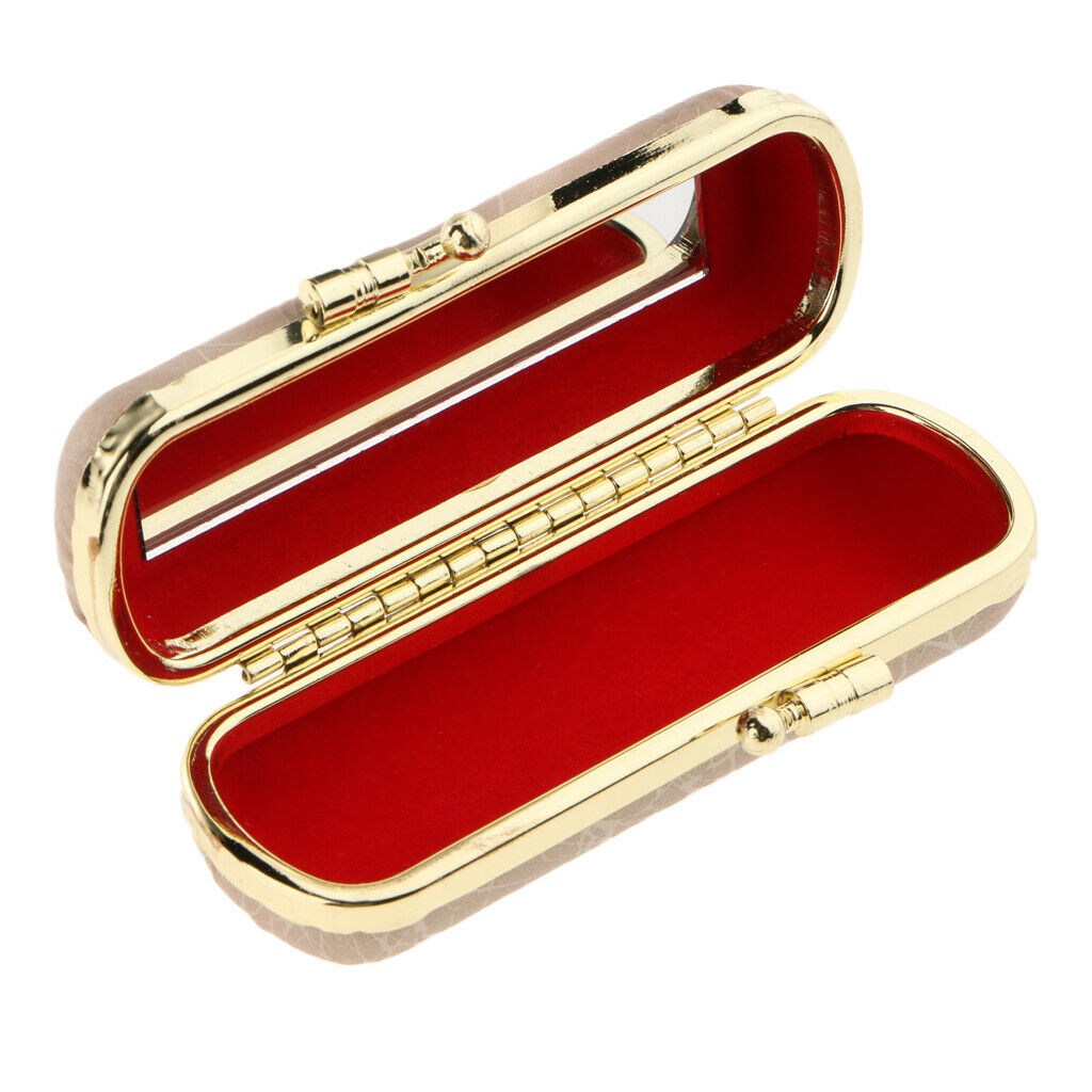 2Pcs PU Leather Lipstick Lip Gloss Storage Case Makeup Holder Box Portable