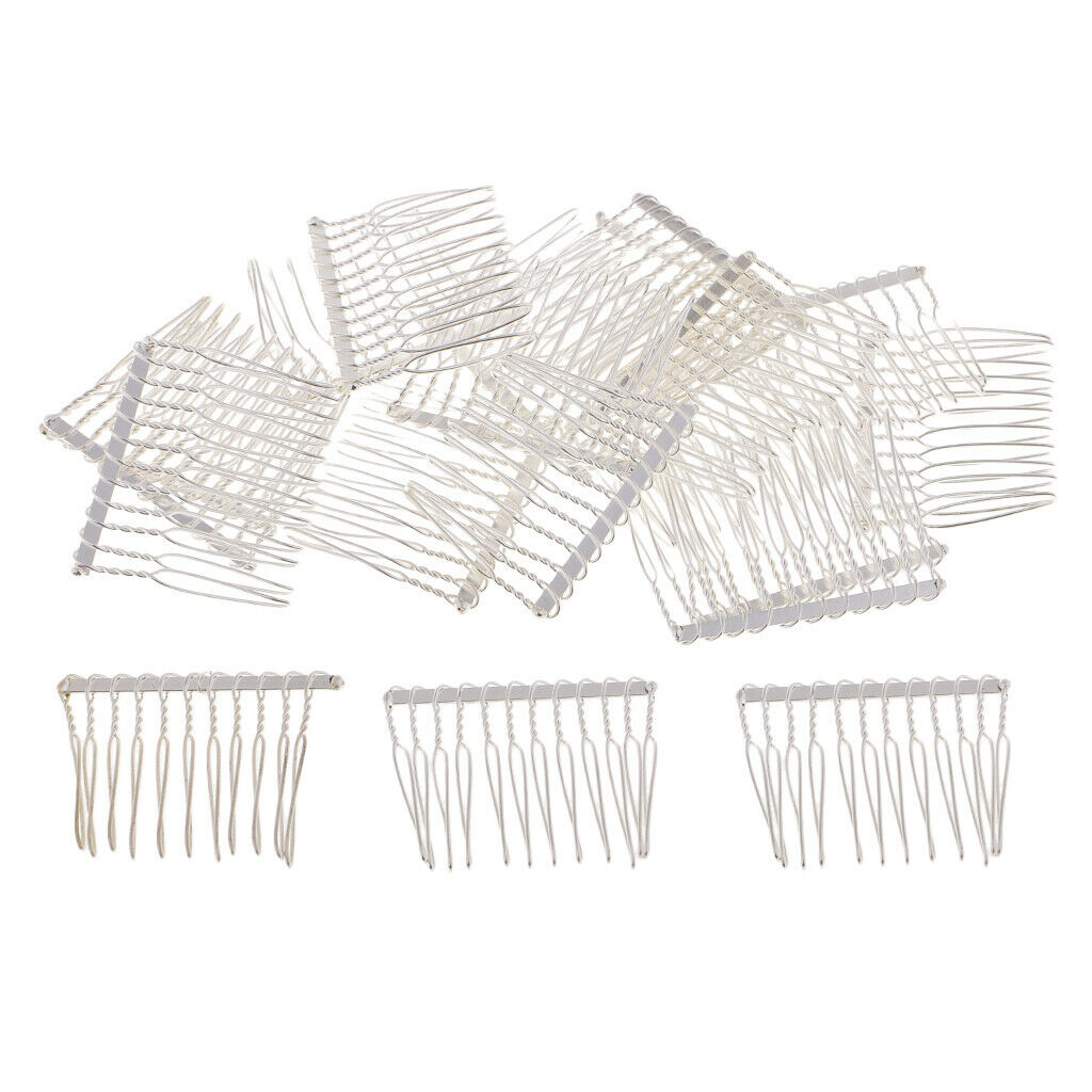 20x Metal Hair Clips Side Combs 12 Teeth DIY Women Hair Accessories Findings -