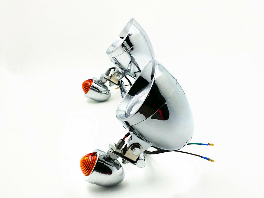 Chrome Motorbike Turn Signal Spot Fog light For Suzuki Cruiser Touring Chopper