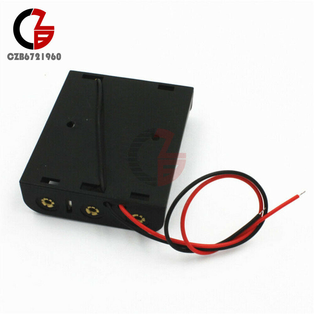 2PCS Plastic Case Battery Storage Holder Box with Wire Leads for 3 X AA 4.5V