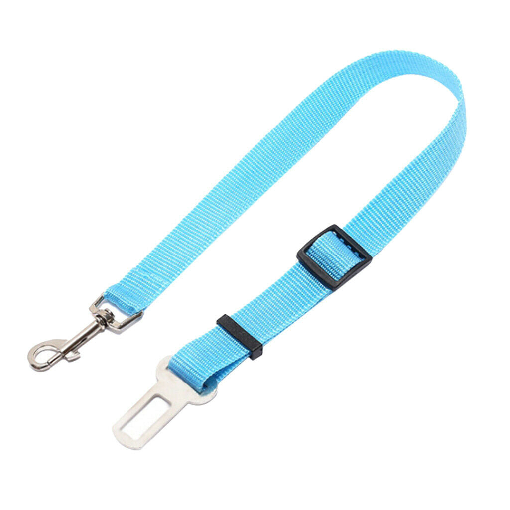 Adjustable Pet Cat Dog Car Seat Belt Nylon Leash For Pet Dog Cat Sky Blue