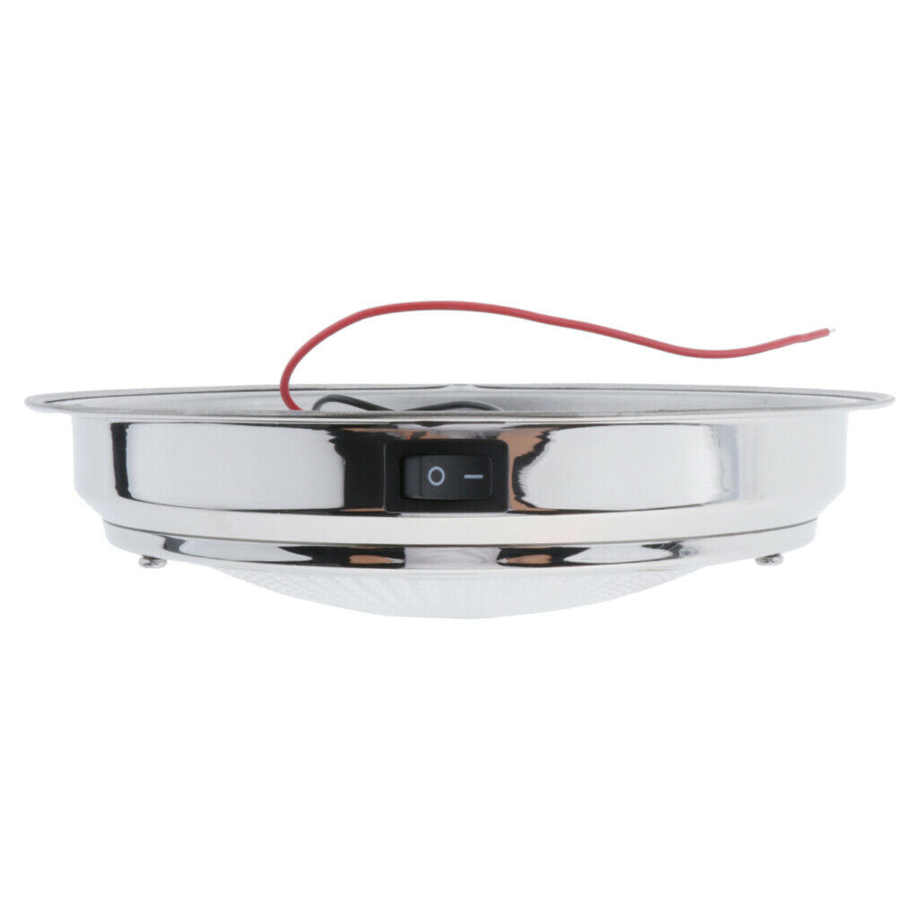 12V 6W Stainless Steel LED Dome Light Boat Marine RV Cabin Ceiling Lamp 6.7"