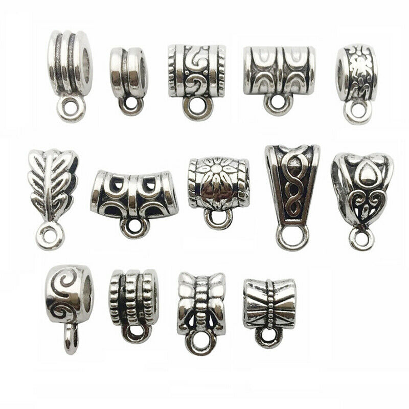120Pcs Metal Connectors Spacer Beads Bail Tube Beads Charms DIY Jewelry M.l8
