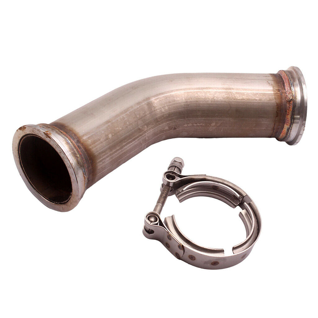 Stainless Steel 45 Degree Pipe Tube Turbo Downpipe w/ V band Flanges Clamp