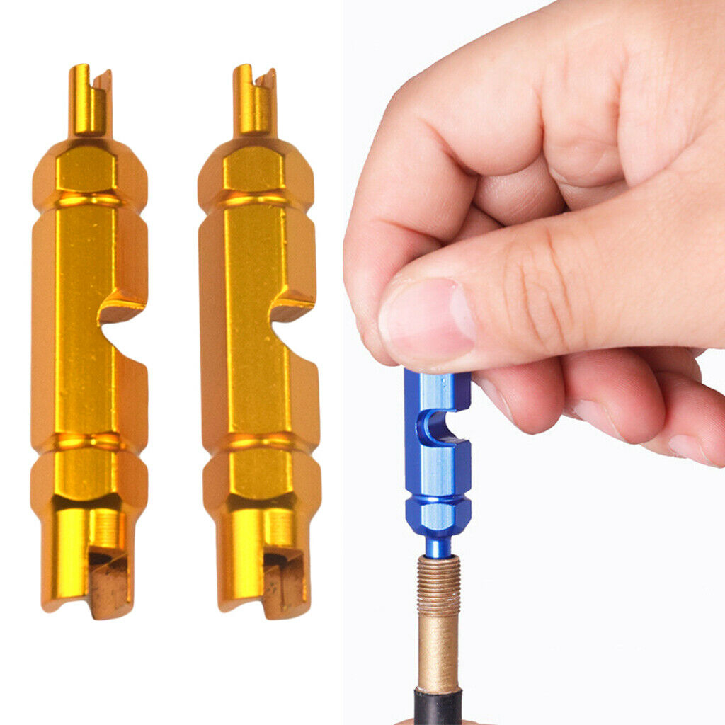 Pack of 2 New Valve Core Removal Wrench Road Bike Accessories Golden