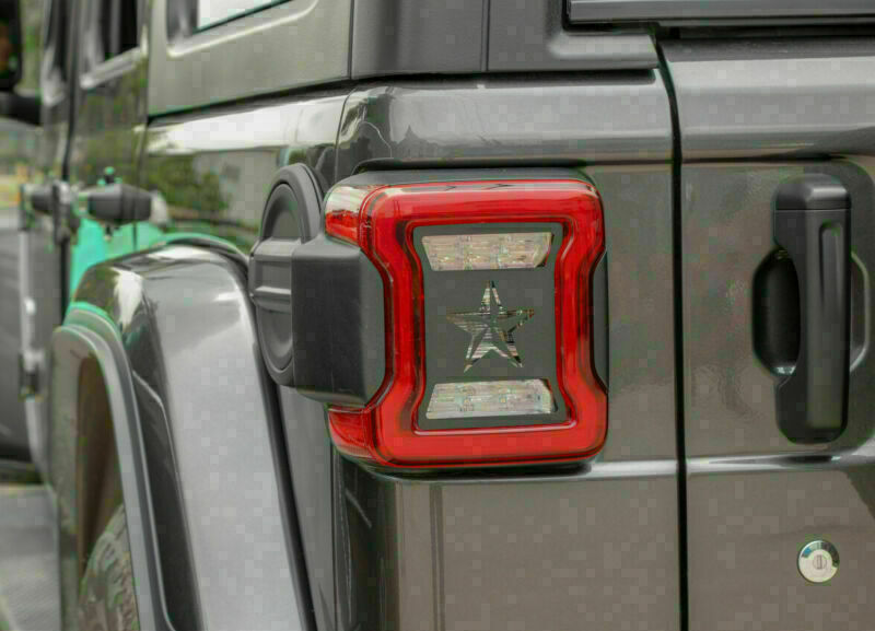 Pair Rear Taillight Cover Guard Pentagram Style Fits For Wrangler JL 2018+ CN