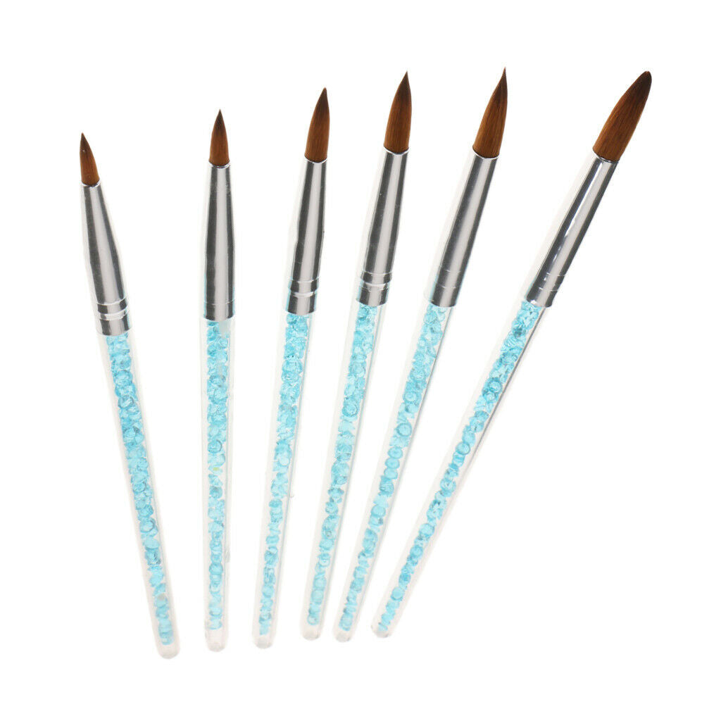 6 Pcs Mermaid Tail UV Gel Liner Brush Set Manicure Nail Art Pen Beauty Tools