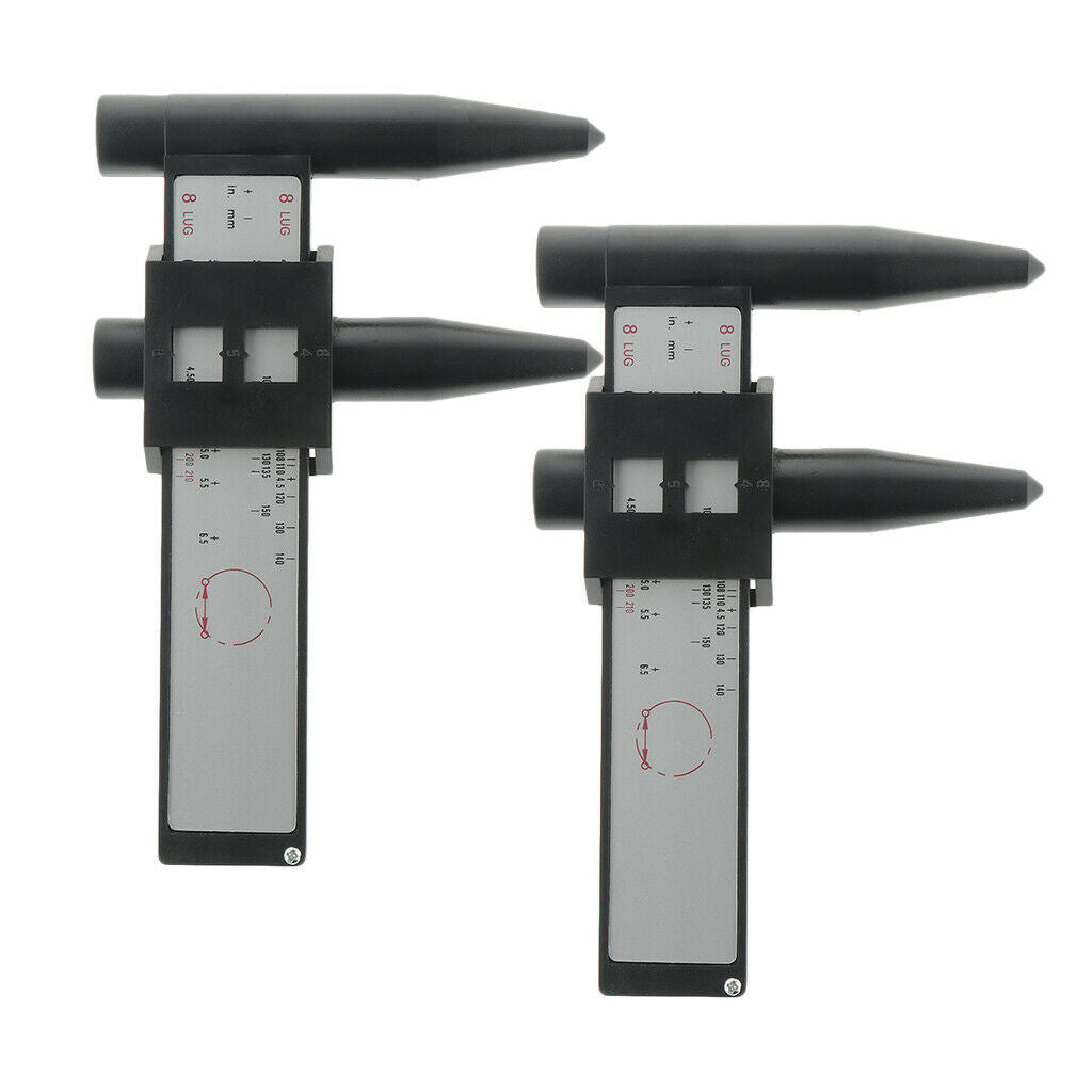 2x measuring devices rim bolt pattern sliding measuring device track 4 5 6 8 Lug