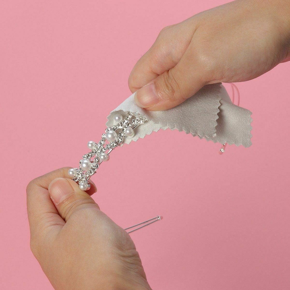 50pcs Grey Polishing Cloth Cleaner Jewellery Cleaning Cloth Anti-Tarnish Tool