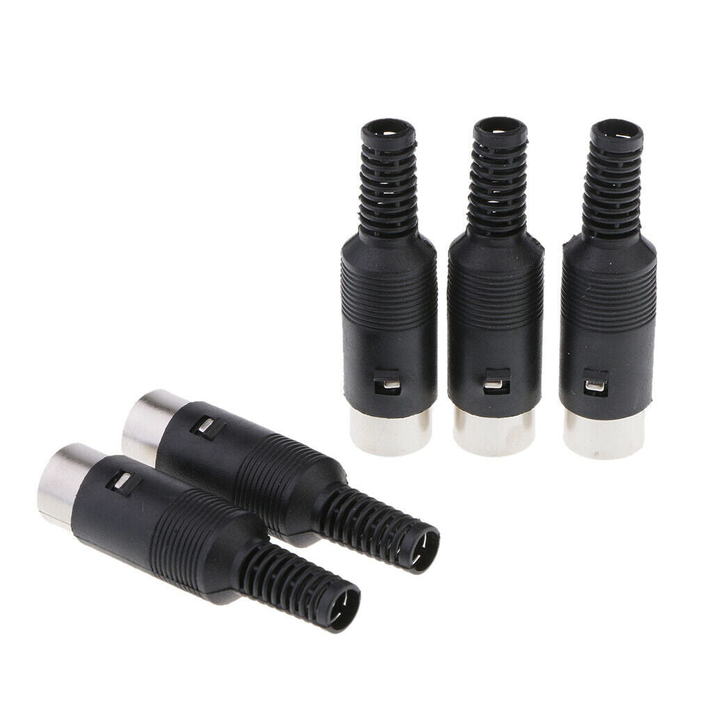 Male Plug Cable Connector 5 Pin With Plastic Handle Adapter pack of 5