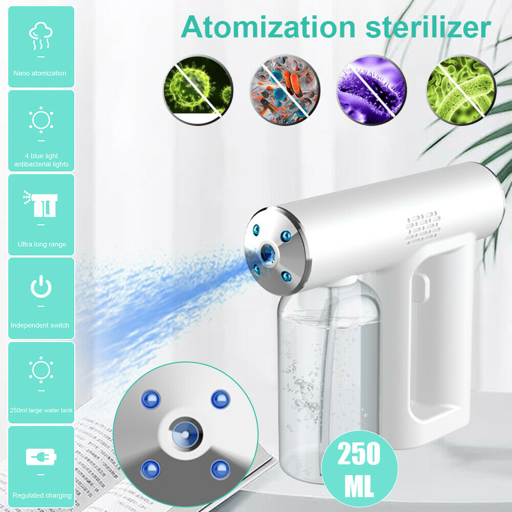 250ML Electric Sanitizer Sprayer Disinfects Blue Light Nano Steam Spray Gun