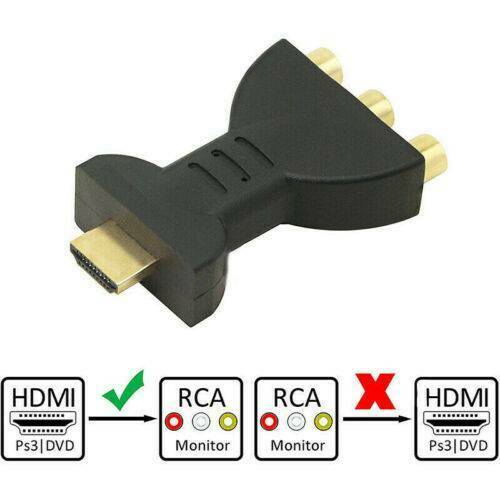 Top HDMI Male to 3 RCA Female Composite AV Video Audio Adapter Converter for TV