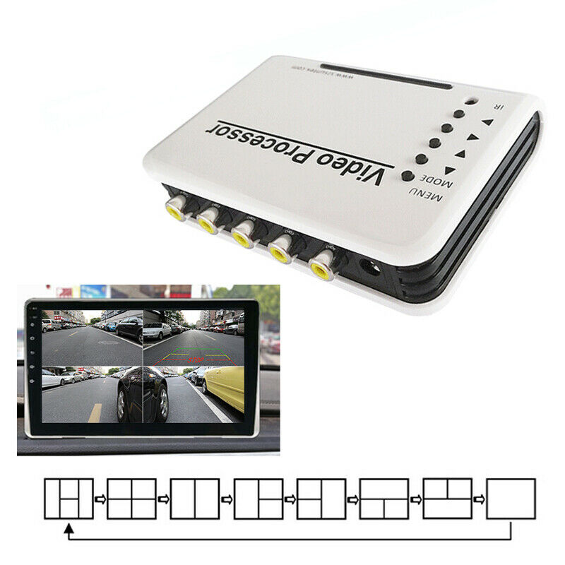 12V-24V Car Panoramic Driving 4-Way View Monitor Split-Screen Remote Control Box