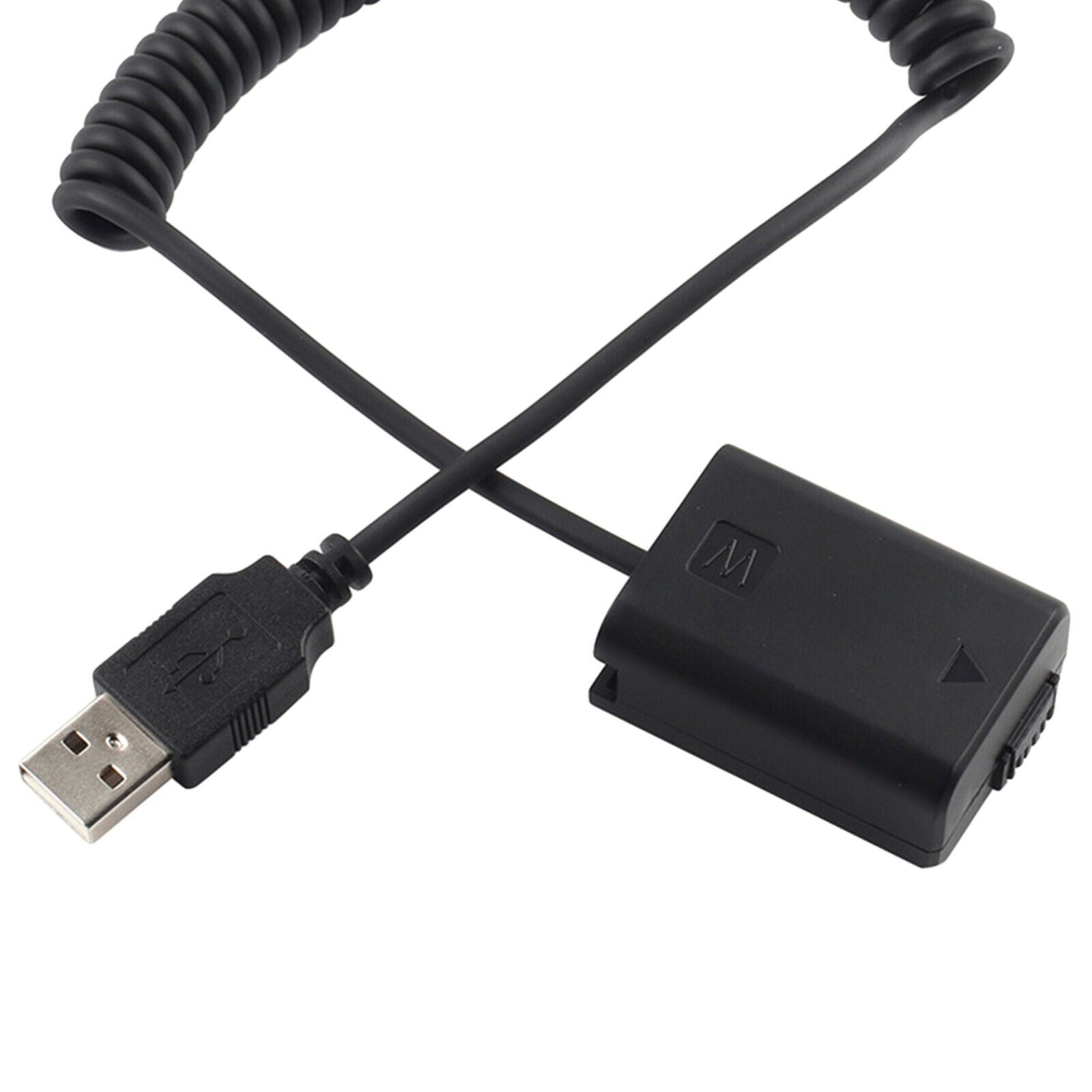 USB NP-FW50 Dummy Battery Pack Coupler Adapter with Spring Cable