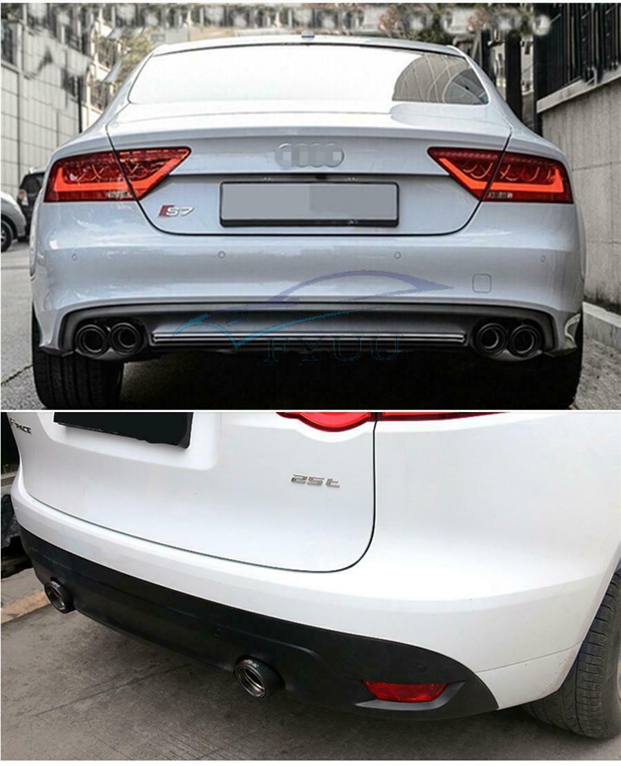 Glossy Carbon Fiber Look Car Exhaust Muffler Tip Inlet 63mm Outlet89mm Universal