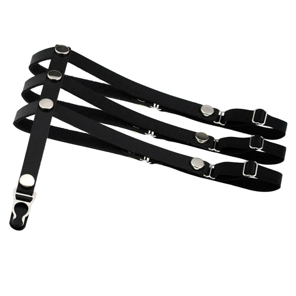 2 / Set Women's Black Leather Garter Belt Thigh Harness Straps