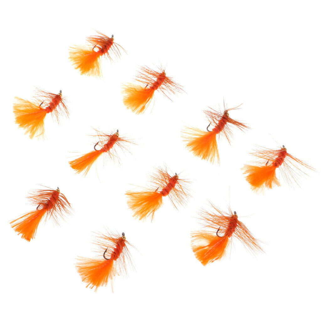 10pcs/lot Simulation Woolly Buggers Orange Sinking Wet Fly Fishing Flies