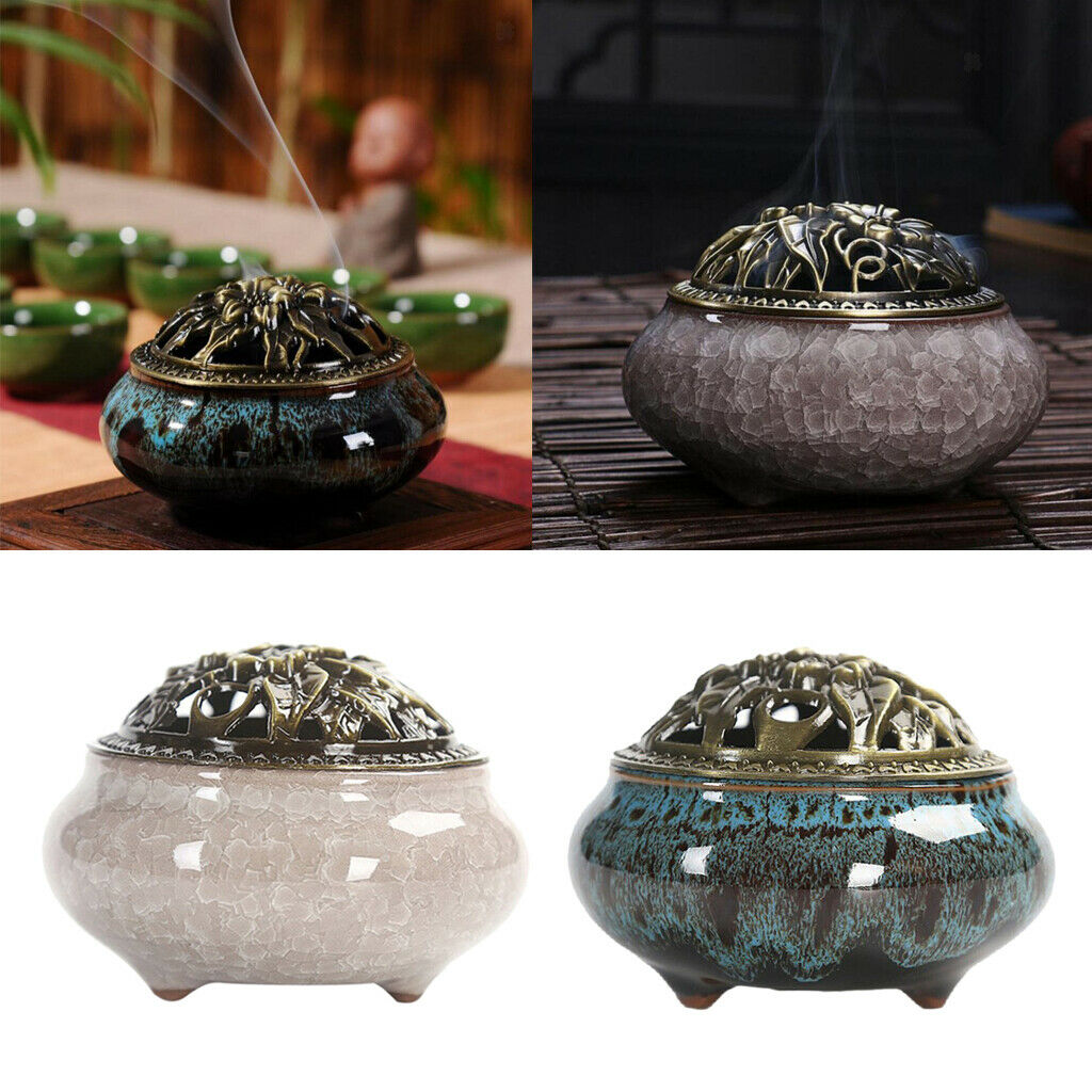 2pcs Ceramic Incense Burner Joss Stick Censer Holder Irregular-Pattern