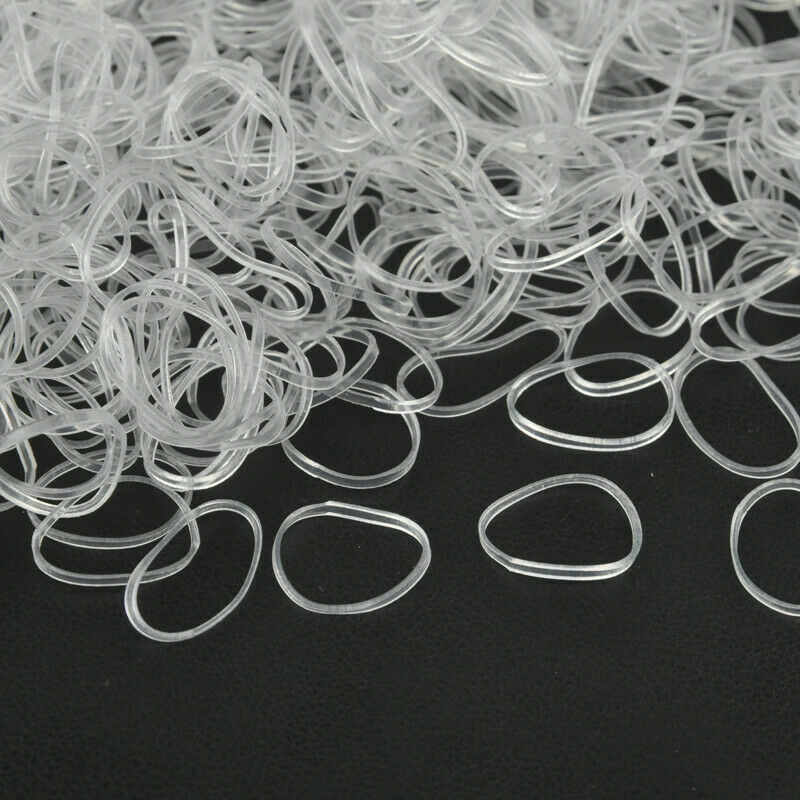 Lot 500x Mini Klar Haargummis Rastas Gummi Band Dreads Haarschmuck transparent