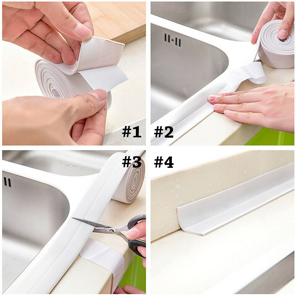 1PC Bath Wall Sealing Strip Waterproof Self-Adhesive Kitchen Caulk Tape Bathroom