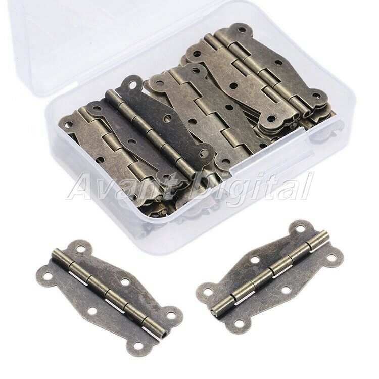 60pcs Mini Butterfly Hinges Furniture Cabinet Drawer Door Box Cupboard Hardware