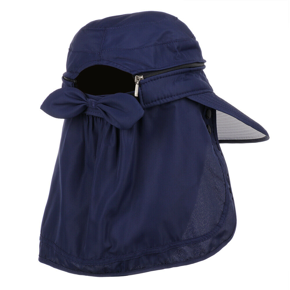 Womens Summer Outdoor Garden Beach Hat Cap Wide Brim Sun UV Neck Face Protection
