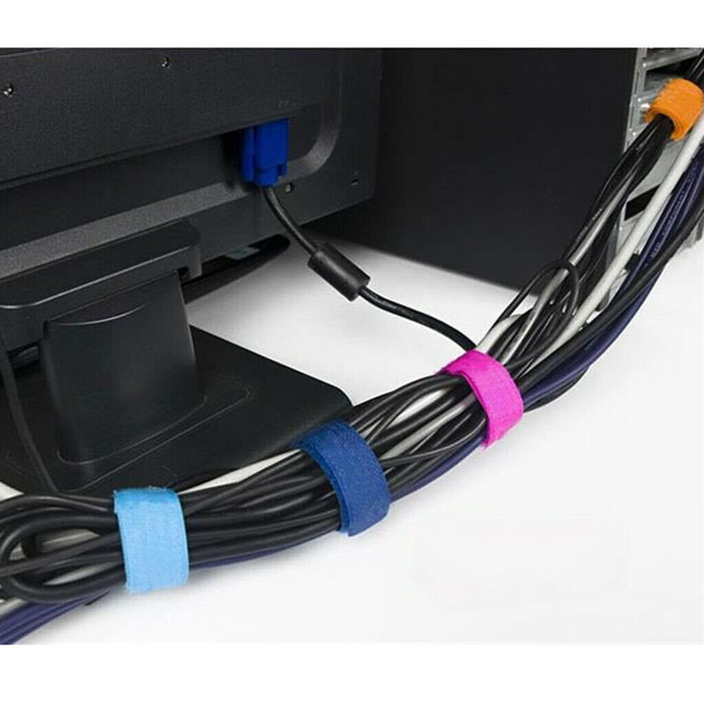 4 pack of Self-Attaching Reusable Cable Tie Fastening Tape Reusable Strap Wire