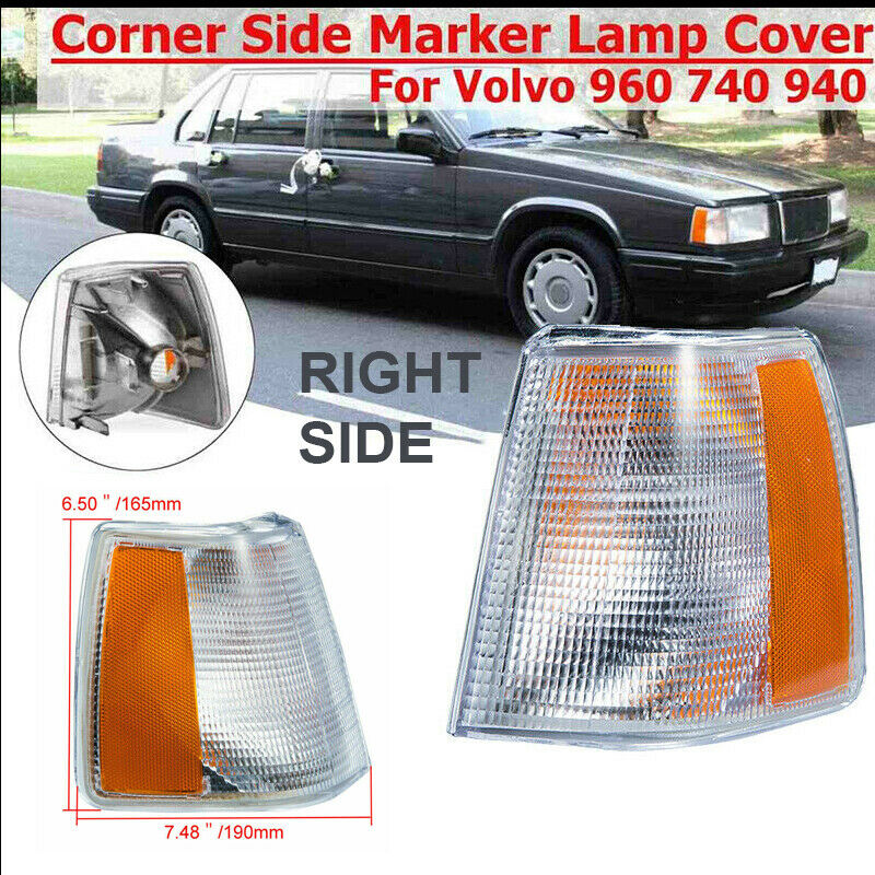 Right Side Corner Park Signal Marker Lights Lamps Lenses For Volvo 740 940 960