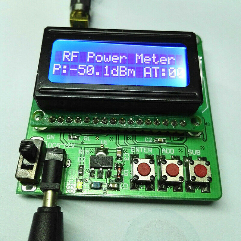 6ï½ž12 VDC Digital RF Power Meter -75 ï½ž +16dBm Ultra-small LCD Auto Backlight os12