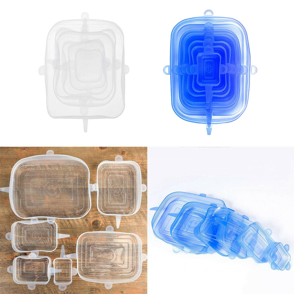 12pcs Silicone Stretch Lids Reusable Kitchen Freezer Safe for Bowls Dishes