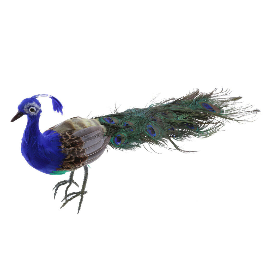 Artificial Colorful Luminous Peacock Birds Flowers Crafts Photo Party Wedding