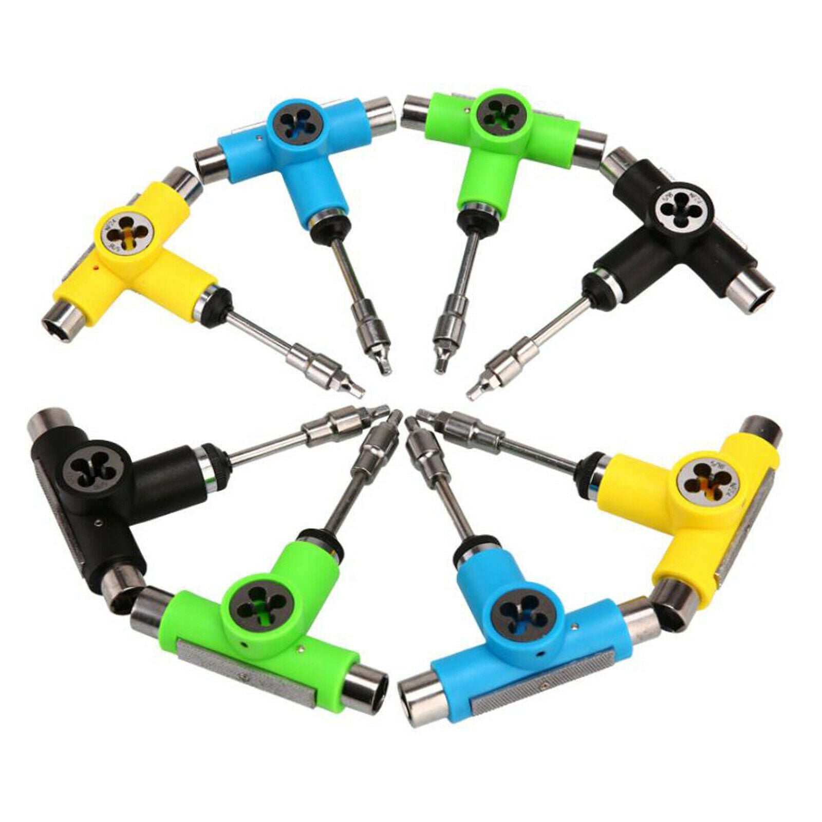 Multi Skateboard Roller Skate T Tool Wrench Spanner Screwdriver Green