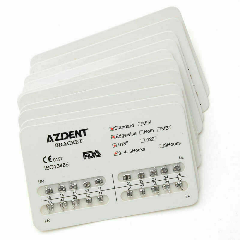 40 Packs Orthodontics Brackets Dental Braces Standard Edgewise 018" 3-4-5 Hooks