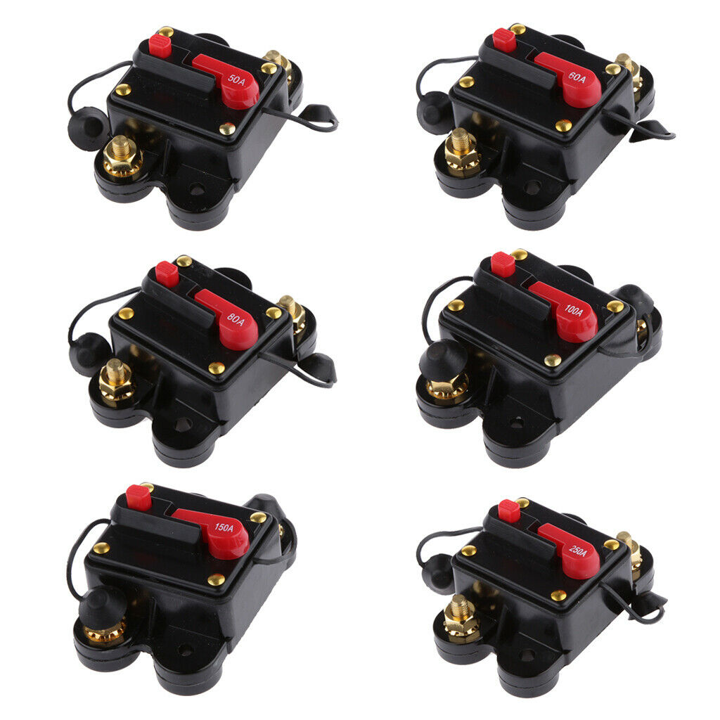 Manual Reset Breaker 12v/24v Audio Tester Reset Switch Fuse Holder 50A 02