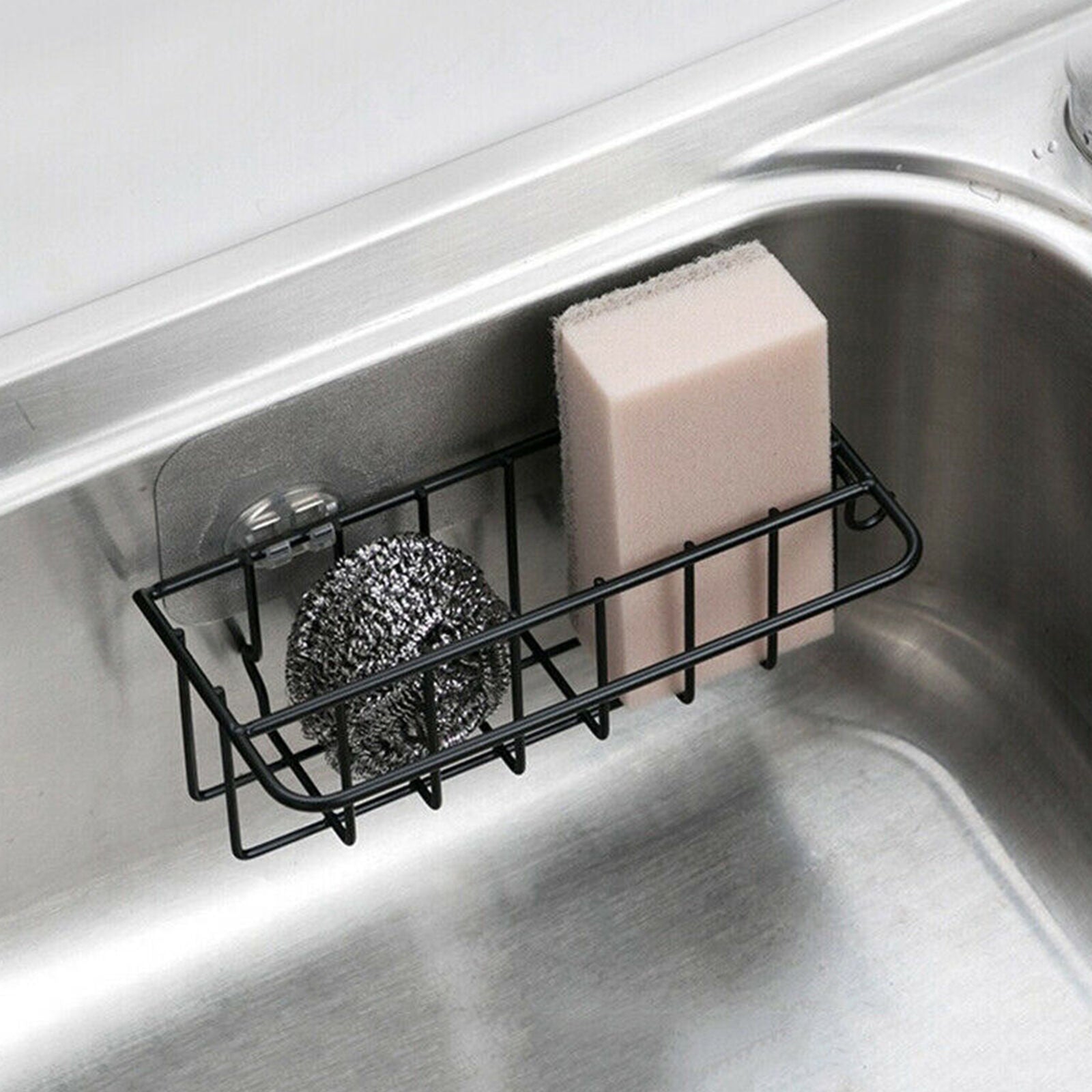 Kitchen Bathroom Sponge Sink Storage Rack Holder Organizer Strainer Suction Tidy