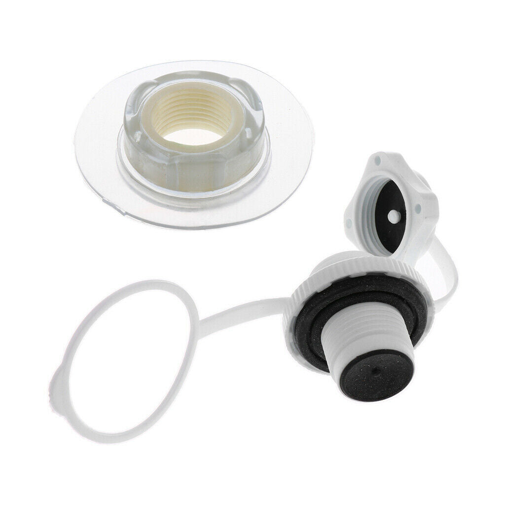White Plastic Kayak Air Valve Adapter & 22mm Air Valve Base Replacement Spare